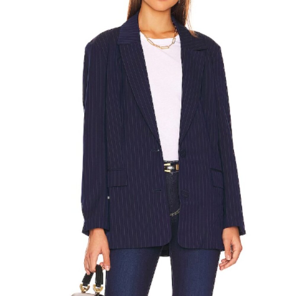 Bardot Navy Pinstripe Blazer – Size Large – New With Tags